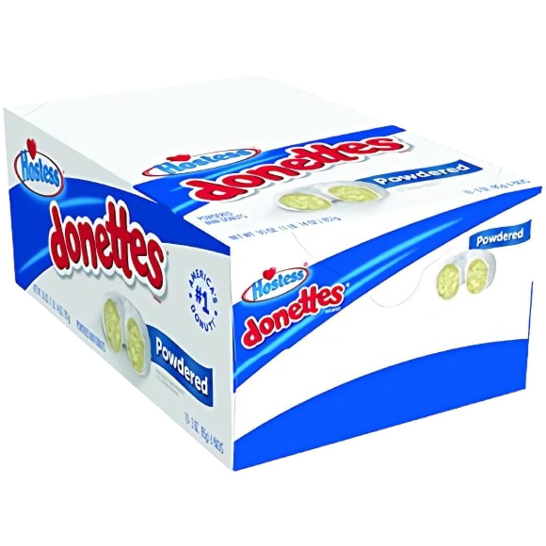 The Snack Store Bundle Hostess Donettes Powdered, 3 Ounce, 2 Boxes of 10 Count (6 Mini Donuts), 120 Total Donettes!