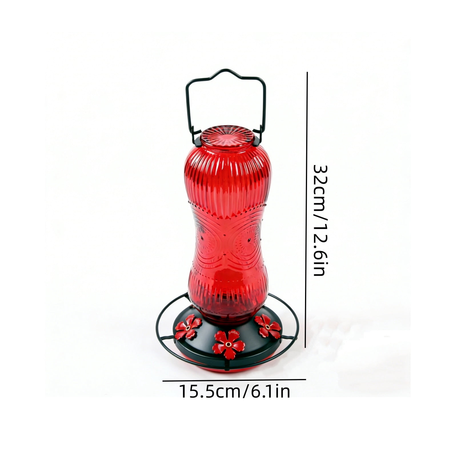 Hummingbird Feeders for Outdoors, Hanging Hummingbird Feeder with 5 Flower-Shaped Feeding Ports, Bird Feeder with Bee Proof Outdoor Garden Decor Gifts for Women