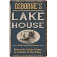 thumbnail image 1 of OSBORNE'S Lake House Blue Cabin Home Decor 8 x 12 High Gloss Metal 208120038457, 1 of 1
