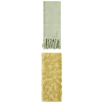 Unique Bargains 2 Pack Absorbent Cotton Hand Towels with Tassels 14"x30" Green/Yellow