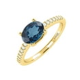 thumbnail image 2 of Gold Over Sterling Silver with Natural London Blue Topaz and White Topaz Solitaire Ring, 2 of 3