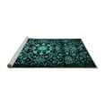 thumbnail image 2 of Ahgly Company Machine Washable Indoor Rectangle Oriental Turquoise Blue Industrial Area Rugs, 5' x 7', 2 of 4