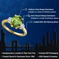 thumbnail image 2 of Gem Stone King 18K Yellow Gold Plated Silver Ring Peridot Moissanite (3.26 Cttw), 2 of 7