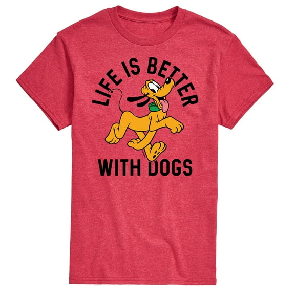 Disney - Pluto Life Is Better With Dogs - Men's Short Sleeve Graphic T-Shirt