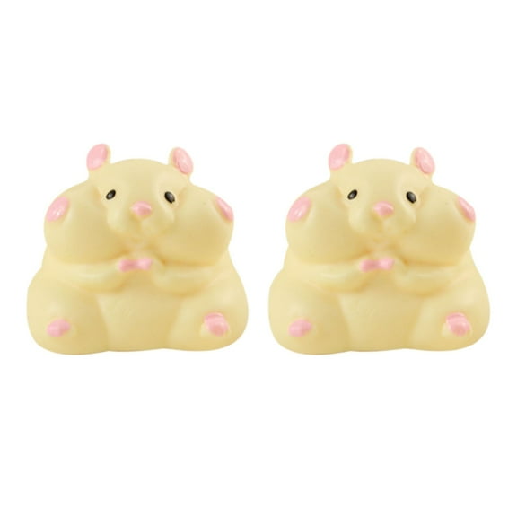 Hamster Shaped Squeezable Desk Decor 2PCS, Slow Rebound Squishy Fidget Toy Tabletop Ornament for Home & Office Decoration Birthday Gifts
