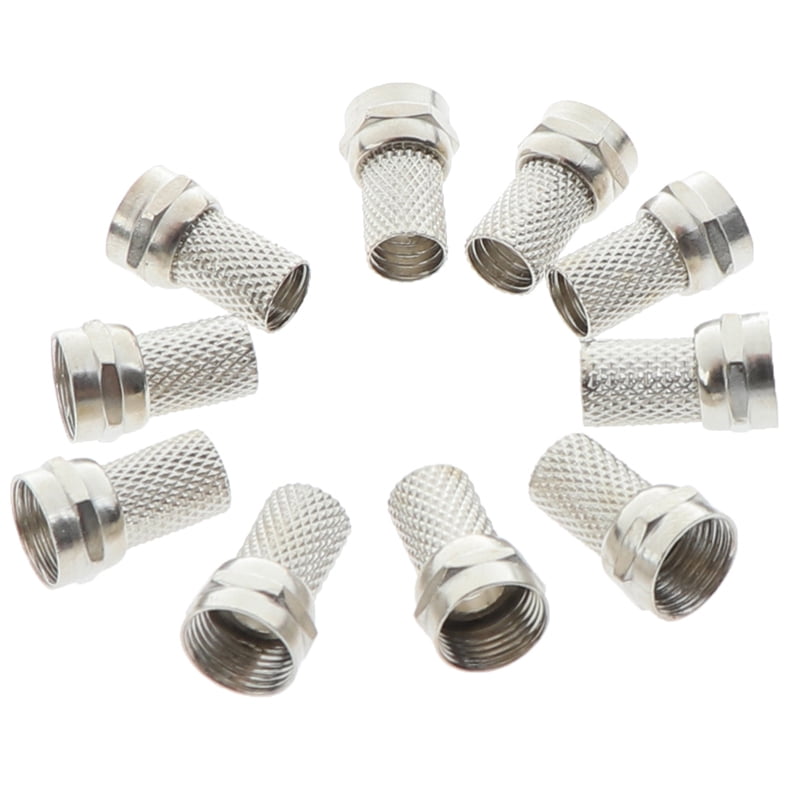 10pcs Connector F TV Male Plug Pin Crimp for Rg6 Cable RF Coaxial for sale online 