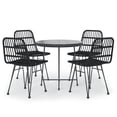 thumbnail image 2 of vidaXL Bistro Set Outdoor Patio Balcony Table and Chairs Rattan Look 5 Piece, 2 of 5