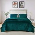 thumbnail image 4 of Barefoot Bungalow Riviera Velvet Oversized Quilt Set, 3-Piece Full/Queen, Teal, 4 of 5
