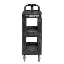 Rubbermaid Brute 3-Shelf Heavy-Duty Ergo Utility Cart Small Black 2203280