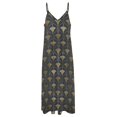 thumbnail image 4 of Nouvelle Robe Élégante Art Or et Gris Motif Géométrique Sans Manches Robe de Soirée Femme Longue Robe Femme, 4 of 4
