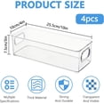 thumbnail image 3 of Plastic Storage Bins Organizing Containers:4pcs Fridge Organizer Bins,Clear Stackable Storage Bins with Handles,Organizing Bins for Kitchen,Pantry,Fridge,Shelf, 3 of 7