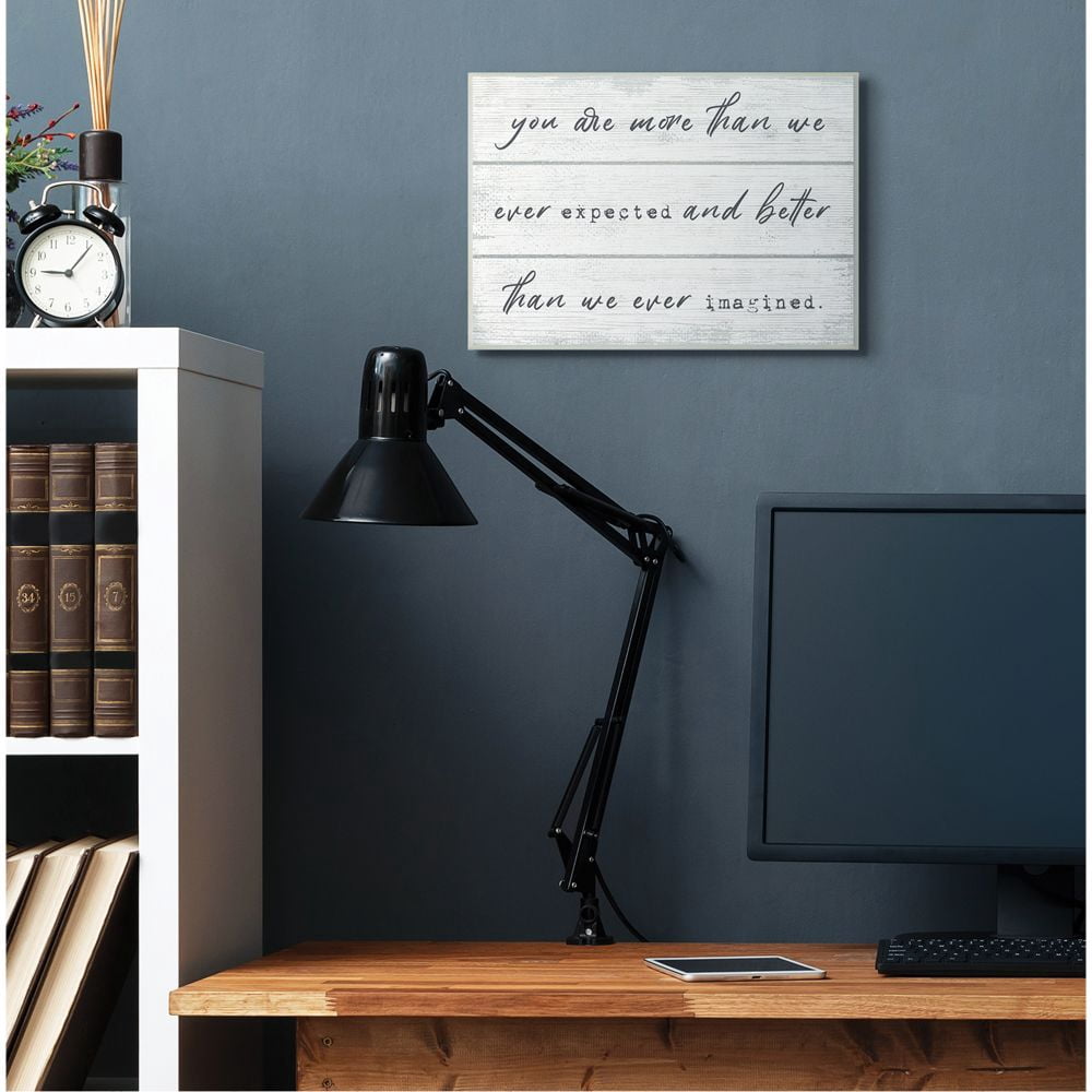 More Than We Imagined Inspirational Family Word Design Oversized Wall Plaque Art by Daphne Polselli