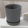 thumbnail image 3 of Pots for Plants Green Plastic Flower Pots Balcony Vegetable Garden Green Plant Pot Container with Base Home Succulent Bonsai Plant Storage Plastic Plant Pots,Water Storage Containers, 3 of 7