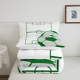 thumbnail image 4 of Football Comforter&nbsp;Set King Size Soccer Bedding Set Teens,White and Green Sports Themed Quilt Bed Set Football Field Down Comforter Room Decor with 2 Pillowcases, 4 of 6