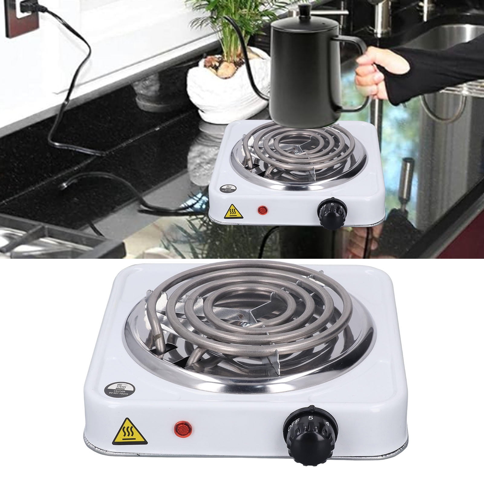 Suodoka 1500W Portable Single‑Coil Electric Hot Plate – Adjustable Temperature, Compact Countertop Stove for Coffee, Tea, Boiling & Warming