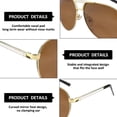 thumbnail image 3 of Gafas de sol de moda con montura grande anti-ultravioleta, gafas de sol retro de sapo, hechas de metal y resina, 3 of 5