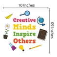 thumbnail image 3 of CLASSROOM - Creative Minds Inspire Others - Vinyl Kids Study Room Multicolored School Equipment Decor Inspirational Fostering Creativity Quotes Lettering Art Classroom Wall Decal Sticker 10" x 9", 3 of 3