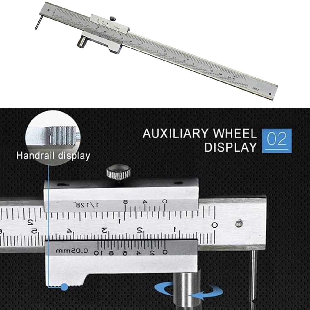 Zorvai Carbide Vernier Caliper 0-20cm Gauging Ruler Parallel Marking Measuring Tool