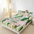 thumbnail image 4 of Manfei Vintage Christmas Festival Full Size Sheets for Kid, Xmas Tree Gifts Bed Sheets, Green Checkered Buffalo Sheet Sets, Breathable Home Decor, 4pcs, 4 of 7