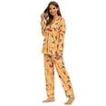 thumbnail image 2 of MintLimit Women's Cartoon Long Sleeve V-neck Button Down Shirt and Pants Sleepwear Pyjamas Lounge Set, 2 of 4