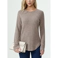 thumbnail image 3 of Aiyino Blouses for Women Long Sleeve Crew Neck Tunic Tops Fall Shirts Sweaters Pullover,Coffee XXL, 3 of 10