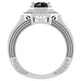 thumbnail image 3 of Large Black Diamond Engagement Ring 18K White Gold Halo Rings for women 7.30 mm 6.35 carat (G,VS1), 3 of 5
