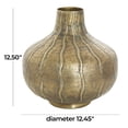 thumbnail image 3 of DecMode 13" Wide Snakeskin Inspired Brass Metal Vase with Dimensional Wavy Accents, 3 of 9