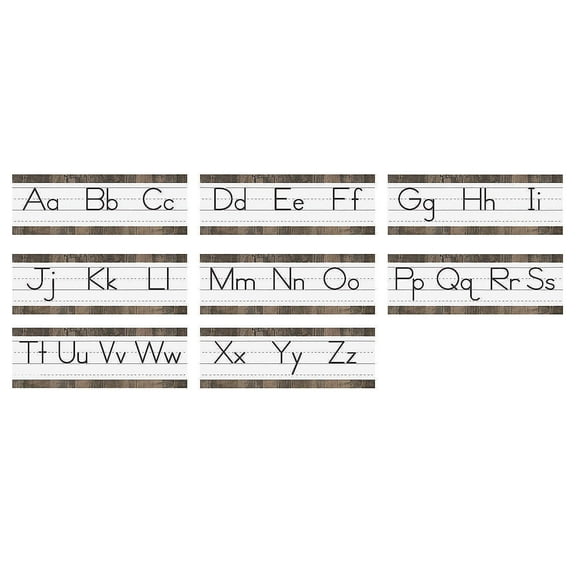 Fun Express Wood Grain Alphabet Line Mini Bulletin Board Set - 26" x 9", 8 Count - Vibrant Cardstock, Bold & Beautiful - Perfect for Classroom & Home Decor