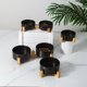 thumbnail image 1 of Cuenco de cerámica para gatos, cuenco para comida para gatos, cuenco para perros, cuenco para agua potable, cuenco doble que protege la columna cervical, cuenco negro para mascotas, 1 of 5