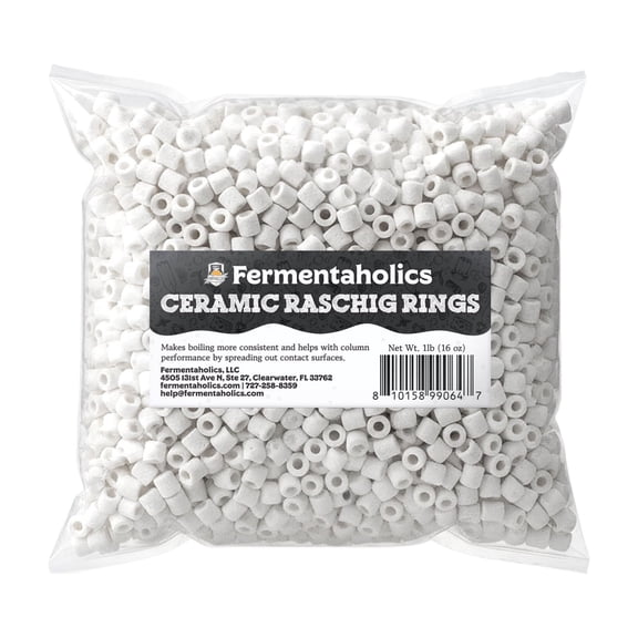 Ceramic Raschig Rings – 1 lb | Versatile for Home Brewing, Fermentation, Distillation & Gas-Liquid Separation