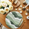 thumbnail image 2 of Round Placemats Ombre Sage Green 15 inch Set of 6 Table Mats for Dining Table Abstract Ocean Wave Coastal Heat Resistant Non-Slip Kitchen & Home Decorative Place Mat Set, 2 of 8
