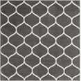 thumbnail image 3 of Unique Loom Trellis Frieze Collection Area Rug - Rounded (5' Square Dark Gray/Ivory), 3 of 7