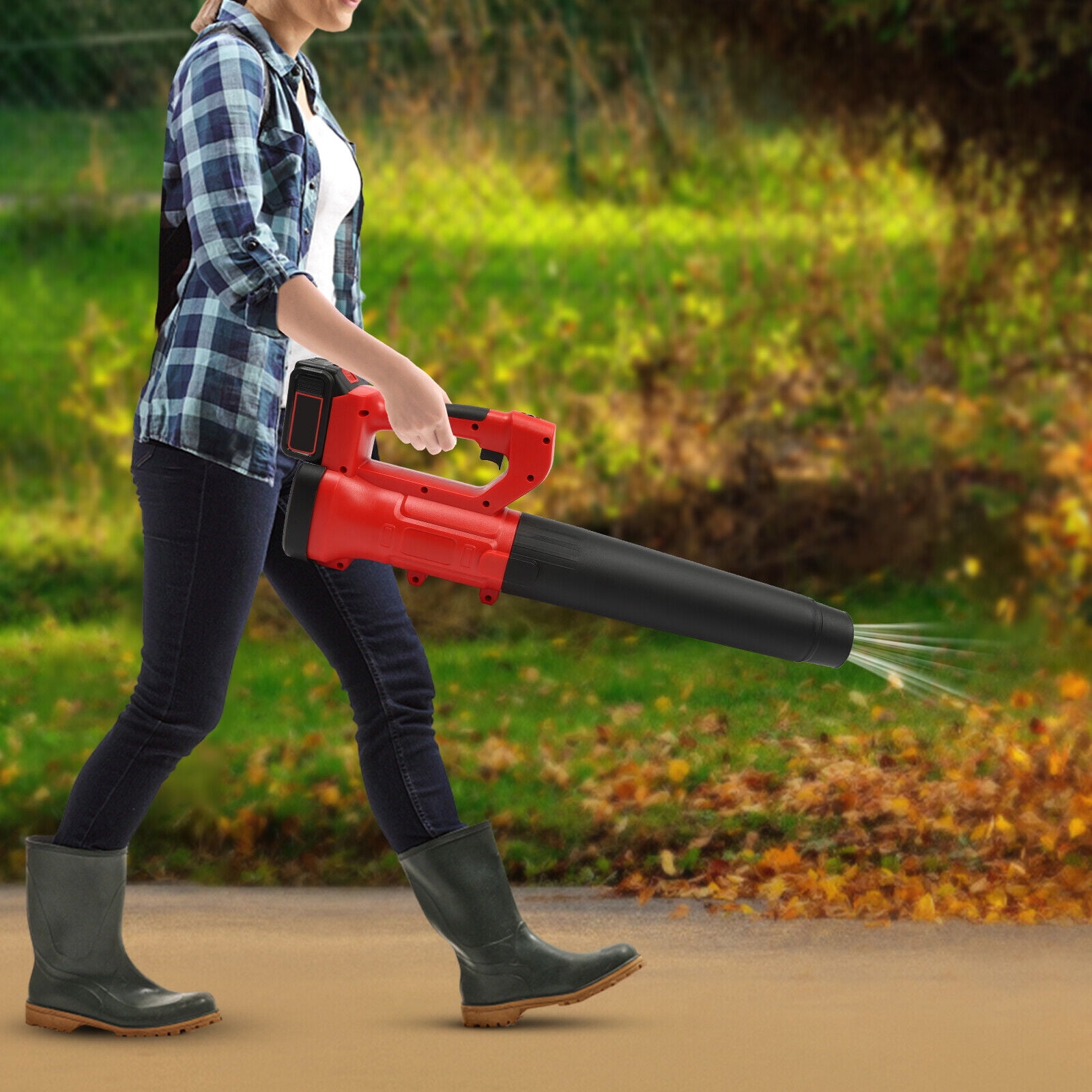 Miumaeov 6-Speed Rechargeable Electric Leaf Blower Cordless Battery Power Lawn Care Leaf Blower 0-18000RPM