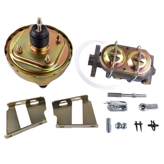 8"Zinc Single Power Brake Booster Kit Drum/Drum For 1960-66 Chevy C10 C20 Truck