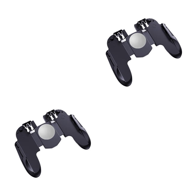 Seitruly Ventilador de refrigeración H9, controlador de juego, gatillo de seis dedos, Gamepad PUBG, Joystick para teléfono móvil con disparo de fuego Negro Versión ordinaria 2piezas