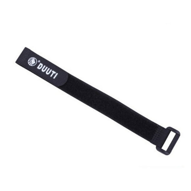 Paquete DUUTI de 5 Cierre de nylon 25cm Lazos de cinturón de cierre de hebilla inversa Conjunto de cinta de bicicleta portátil Cilindro de aire Pantalón Sticky Strap Black Inevent OD003247-05