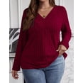 thumbnail image 2 of Cogild Plus Size Sweaters for Women Ribbed Knit Long Sleeve Oversized Top, 2 of 5