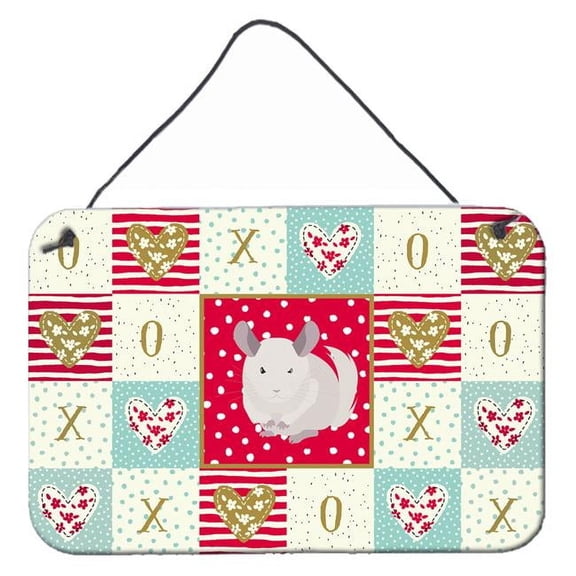 Carolines Treasures CK5425DS812 White Dominant Chinchilla Love Wall or Door Hanging Prints 8x12 multicolor