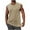 Khaki, variant on Titcea Tank Tops Men Solid Color Printed Crew Neck Sleeveless Tee Summer Outdoor Running Loose Comfort T-Shirts