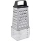 thumbnail image 1 of Rallador de acero inoxidable de 4 lados con mango ergonómico antideslizante, incluye recipiente medidor desmontable, perfecto para rallar, triturar, rebanar y rallar, apto para lavavajillas, 1 of 7