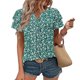 thumbnail image 2 of Camisas de Cuello de Tripulación de Manga Corta para las Mujeres Plisado Mangas de Ruffle, Cuello Redondo Casual Primavera Y Blusa de Verano, 2 of 7