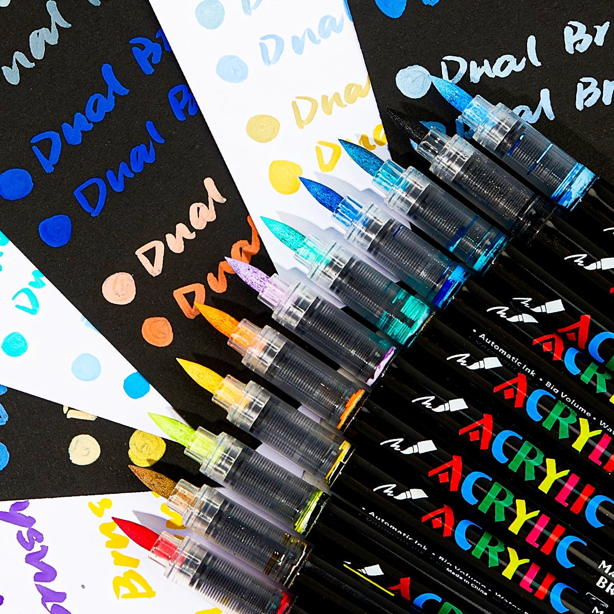 36 Colors Acrylic Paint Markers - Paint Pens for Drawing, Fabric, Paper, Glass, DIY - Art & Craft Supplies for Adults, Teens