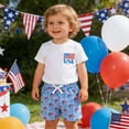 thumbnail image 6 of Boys USA 250th Anniversary Patriotic Outfit Short Sleeve T Shirt and Pants Independence Day Kids Casual Two Piece Set White 2 Years-3 Years, 6 of 7
