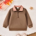 thumbnail image 2 of mgoYE Toddler Boy Quarter Zip Collared Pullover Long Sleeve Fall Winter Baby Boy Clothes Outfit, 2 of 8