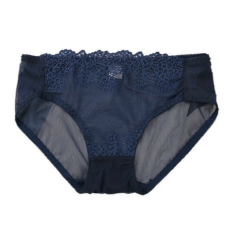 

TAIAOJING Women Thong Fashion Mesh Low Waist Lace Refreshing Breathable Solid Underpants Underwear Panties Brief