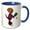 Blue/White, variant on 3drose, Funny Cute Chocolate Lab Retriever Dog Playing Pickleball Sports, 15oz Mug