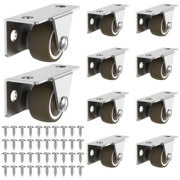Sutowe 10Pcs Fixed Caster Wheels Set Silent Industrial Casters Load Capacity Rigid Plate Wheels Easy to Install Multipurpose for Storage Boxes Flower Pots