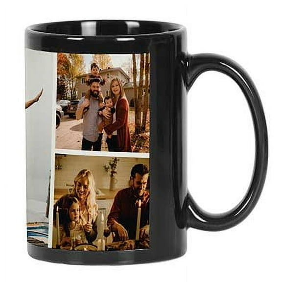Printtoo PersonalizedPhotoCollage CoffeeMugParents Love Custom Picture Ceramic CupDishwasher & Microwave Safe- 11 Oz -Black