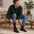 thumbnail image 5 of COUVER Unisex 100 Score Cushioned Crew Socks Black Orange Size 10-13 2-Pack (4 Count), 5 of 6