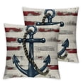 thumbnail image 2 of JRXY Navy Blue Nautical Ocean Boat Anchor Throw Pillow Covers, Ship Nautical Gifts, Boat Pillow Cases Home Ship Sofa Decor,2 Pcs White, 2 of 6